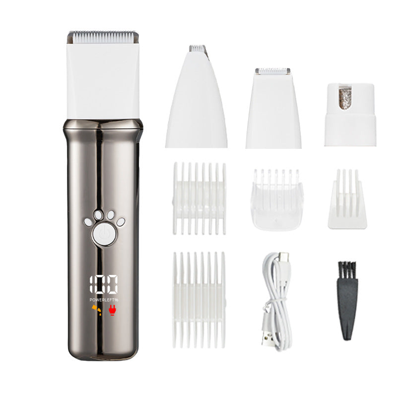 Electric Pet Shaver 4-in-1 Set Digital Display Washing Dog Cat Scissors