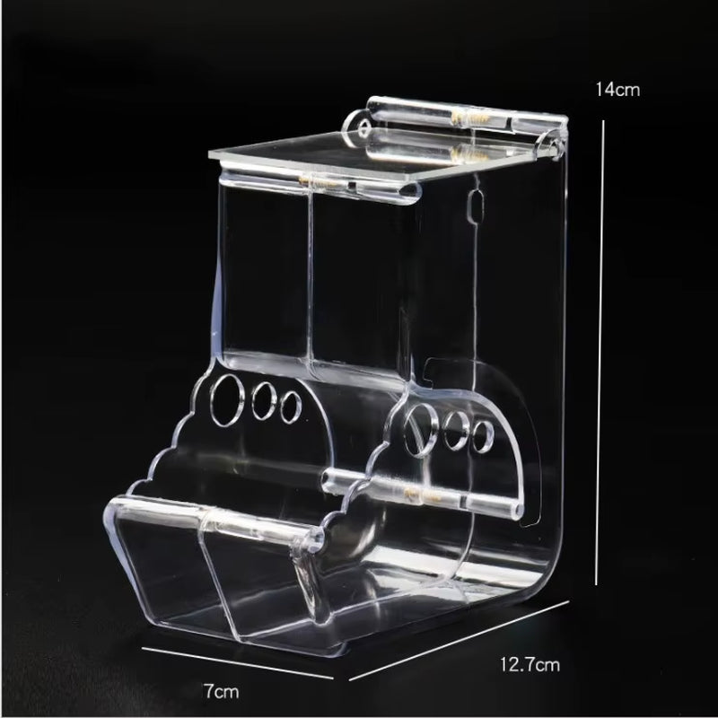 Hamster Rabbit Food Dispenser Feeder Plastic Clear Automatic Pet Feeder for Hamster Guinea Pigs Food Bowl Container