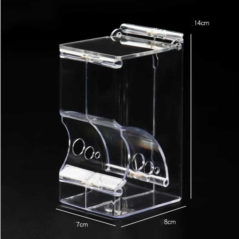 Hamster Rabbit Food Dispenser Feeder Plastic Clear Automatic Pet Feeder for Hamster Guinea Pigs Food Bowl Container