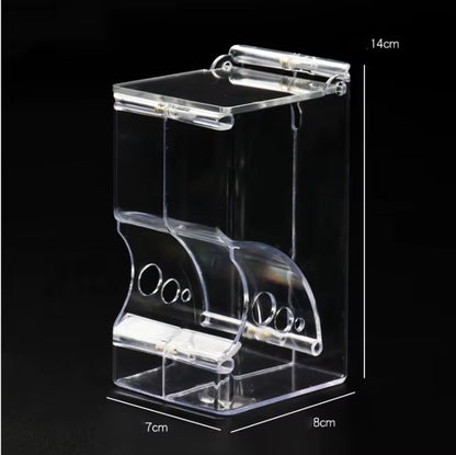 Hamster Rabbit Food Dispenser Feeder Plastic Clear Automatic Pet Feeder for Hamster Guinea Pigs Food Bowl Container