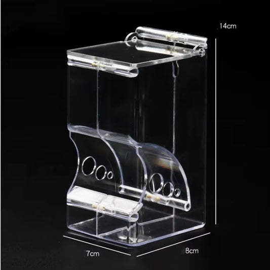 Hamster Rabbit Food Dispenser Feeder Plastic Clear Automatic Pet Feeder for Hamster Guinea Pigs Food Bowl Container